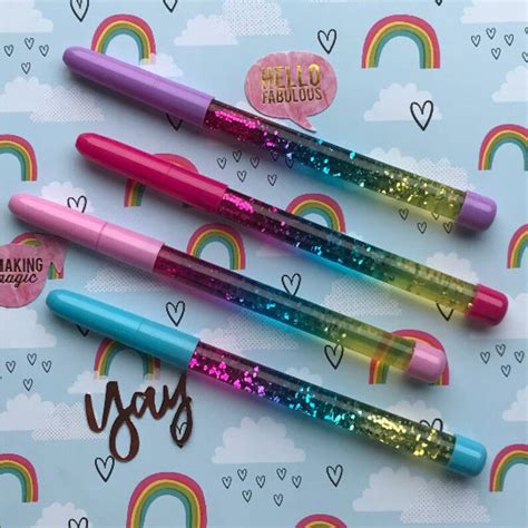 Liquid Glitter Ballpoint Pen Glitter Pen Glitter Ballpoint Etsy