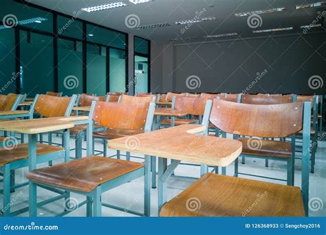 University Classroom With Wooden Chairs Stock Image Image Of Board Lecture 126368933