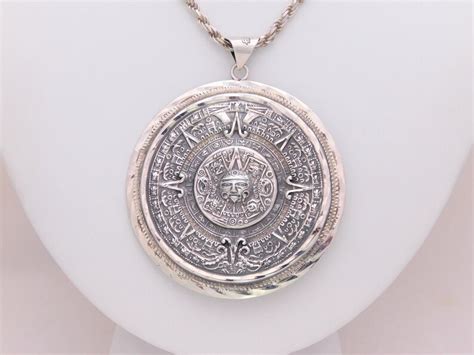 Vintage Sterling Silver Hand Crafted Mayan Calendar Pendant Etsy