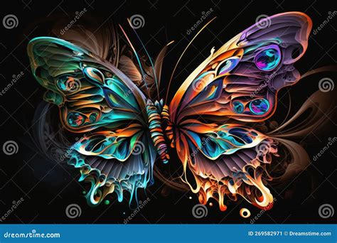 Colorful Butterfly Abstract Art Illustration Design Art Stock