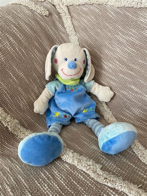 Peluche Doudou Mots Denfants Lapin Blanc Et Bleu Tr S Bon Tat Mots