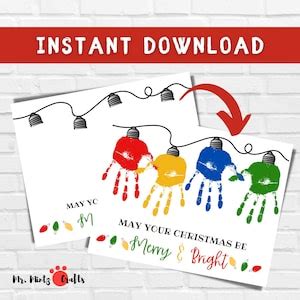 Handprint Christmas Lights Christmas Handprint Art Crafts Template