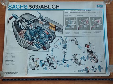 Sachs Abl Mofa Motor Kein Puch Werkstattplakateeeeeee Acheter