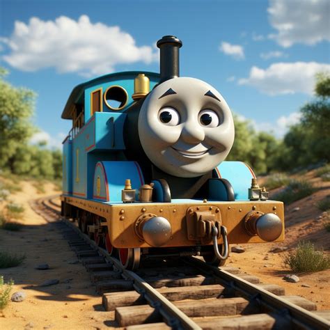 Premium Photo | Thomas The Train Photorealistic 3d Model With Strong Facial Expressions