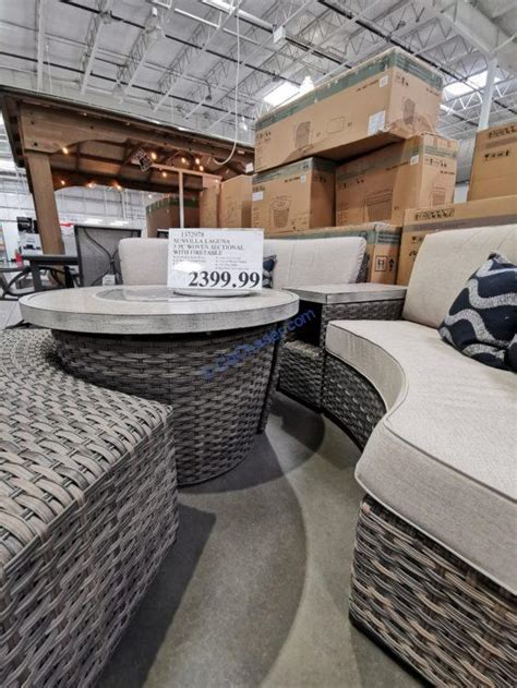 Costco Sunvilla Laguna Piece Woven Sectional With Fire Table