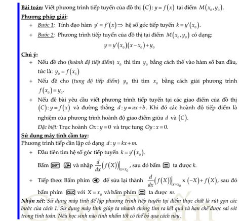 Các Dạng Toán Tiếp Tuyến Của đồ Thị Hàm Số Tài Liệu Điện Tử