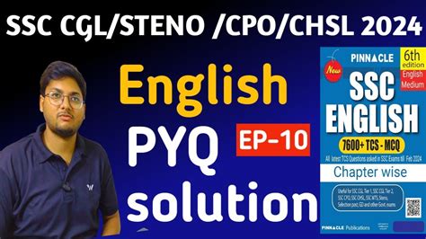 Pinnacle Previous Year Book Solution For English Ep Ssc Cgl Steno