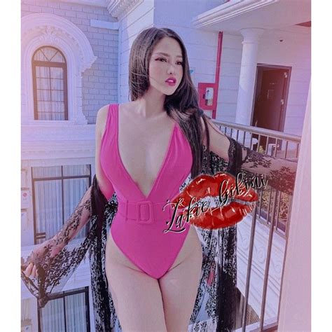 Bikini 2 Mảnh Lệch Vai Neon Dạ Quang Lạ Mắt Sexy Neon Bikini Set