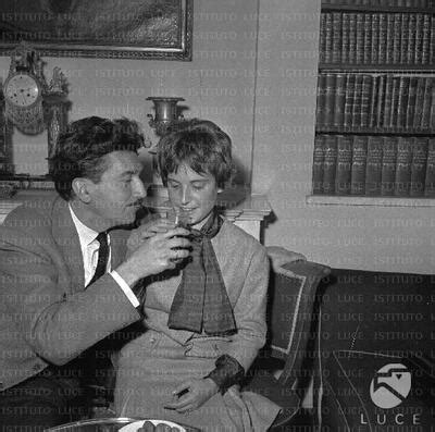 The Writer Alain Robbe Grillet With His Wife Catherine At The Press