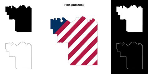 Pike County Indiana Outline Map Set 43337691 Vector Art At Vecteezy