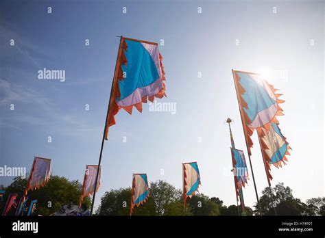 Flags Flying At Outdoor Music Festival Stock Photo - Alamy