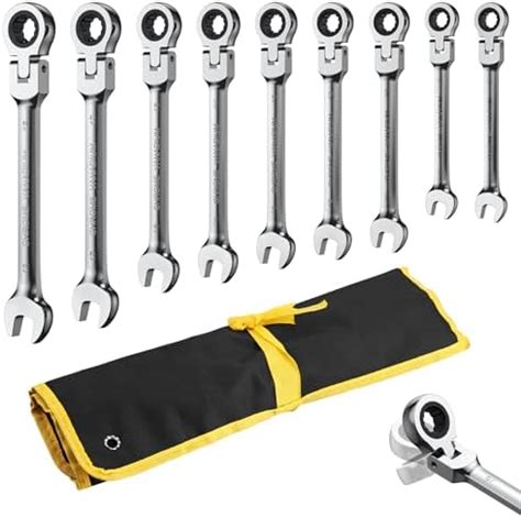 Amtovl Ratcheting Wrench Set Pcs Flex Head Combination Wrench Set