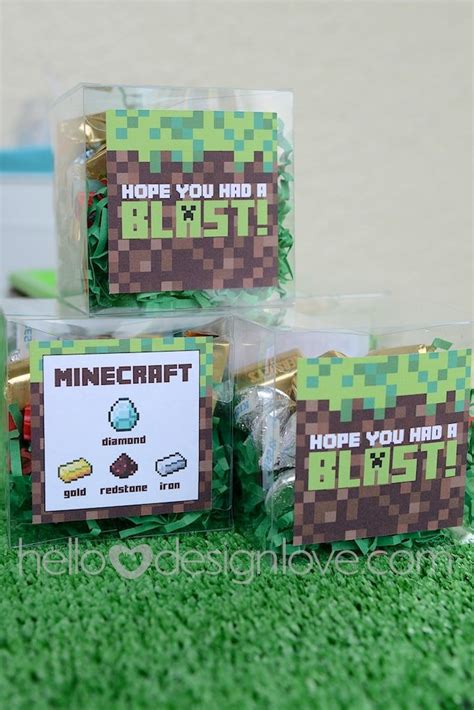 Hellodesignlove Minecraft Party Favors Minecraft Birthday Minecraft Birthday Party