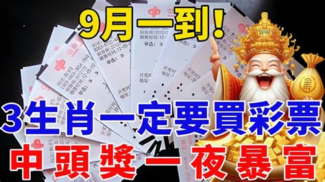 大吉兆！9月一到！這3個生肖一定要買彩票，正財偏財大爆發，投資有回報！買彩票中大獎！一夜暴富不是夢！【般若之音】生肖 運勢 風水 財運 Youtube