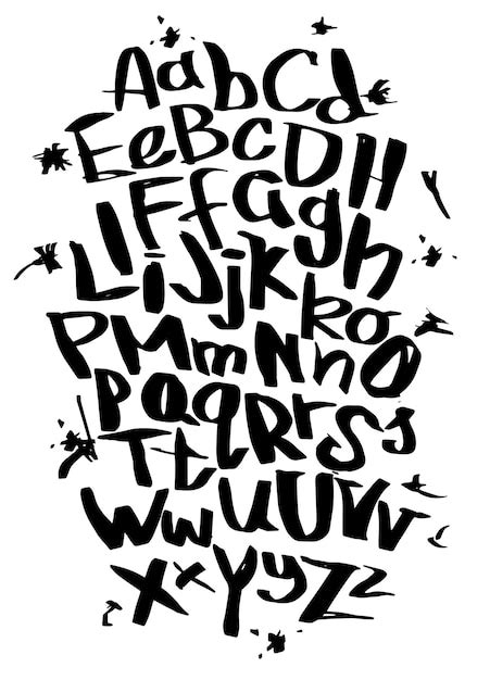 Premium Vector Cartoon Graffiti Comic Doodle Font Alphabet