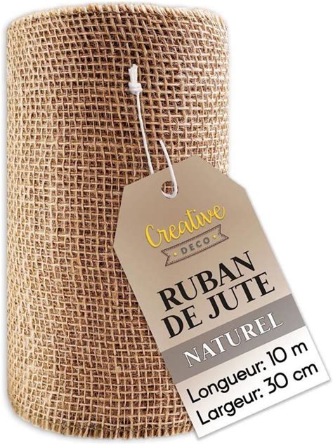 Creative Deco Ruban Chemin De Table Toile De Jute 30cm X 10m Beige