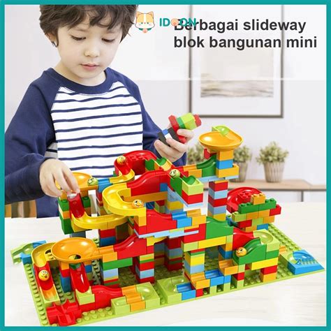 Jual IDOON 168 Pcs Mainan Building Brick Edukasi Anak Marble Run Race