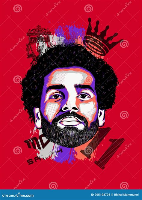 Mo Salah Is An Professional Footballer. Vector Image | CartoonDealer ...