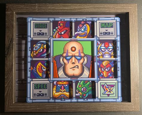 SNES Mega Man X Boss Select Screen 3D Shadow Box 8 X 10 Etsy