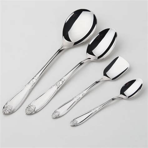 Silver Color Spoon Set Cutlery Set Stainless Steel Soup Spoons Sugar