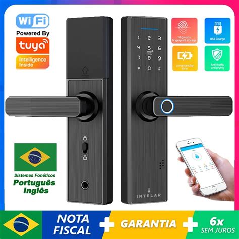 Fechadura De Porta Inteligente Eletr Nica Tuya Wifi Impress O