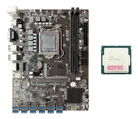 Placa Base Minera B250c Btc Con Cpu G3900 12xpcie A Usb3 Cuotas Sin