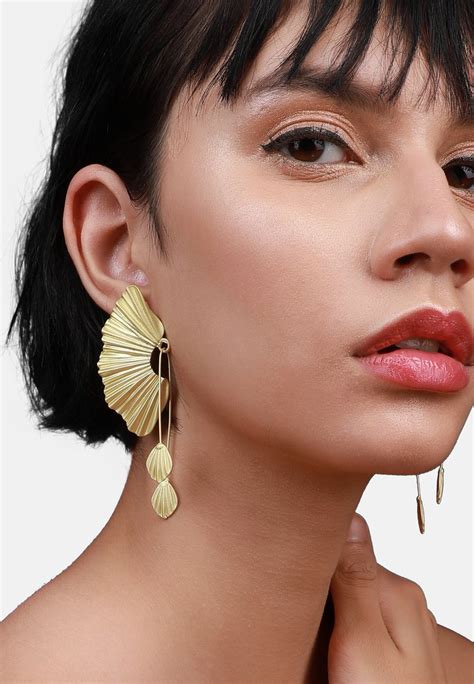 Sohi Drop Ekanta Boucles Doreilles Gold Coloured Doré Zalando Fr