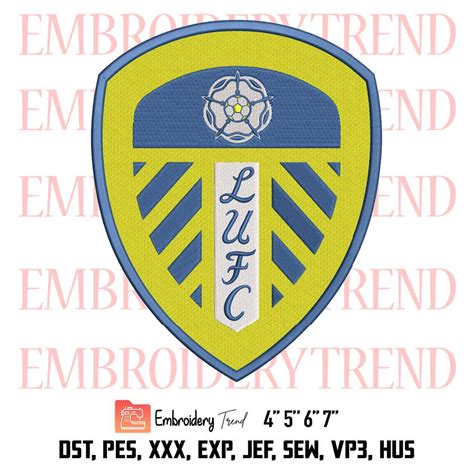 Leeds United Fc Logo Embroidery Football Embroidery Sport Embroidery