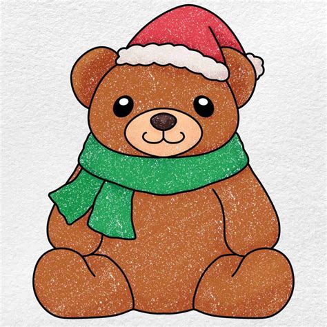 Christmas Teddy Bear Drawing - HelloArtsy