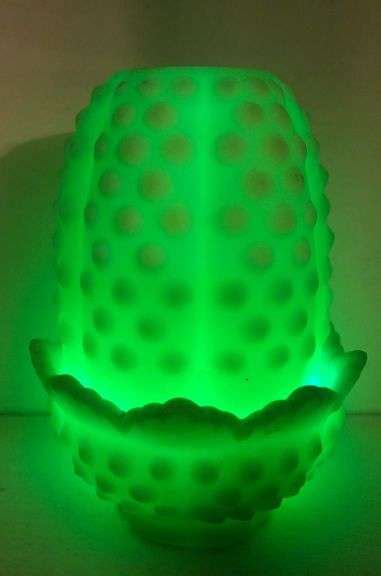 Fenton Uranium Glass Custard Fairy Lamp Verified Sherwood Auctions