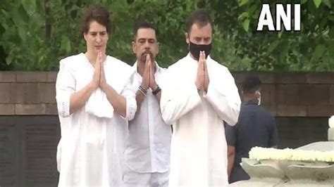 Rahul Priyanka Pay Tributes To Rajiv Gandhi On 78th Birth Anniversary