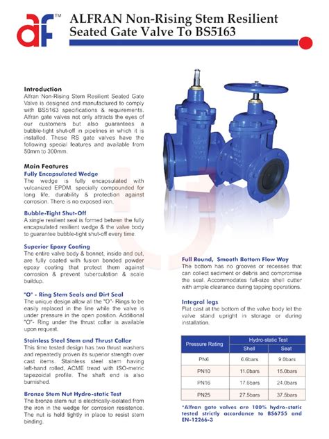 Alfran Gate Valve Bs5163 1 1 Pdf