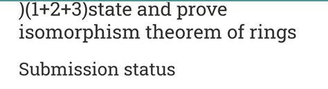 Solved State And Prove Isomorphism Theorem Of Rings Chegg