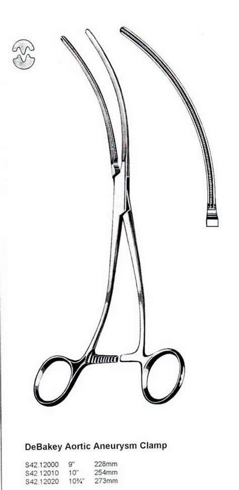 Debakey Aortic Aneurysm Clamp Mm Surgical Instruments