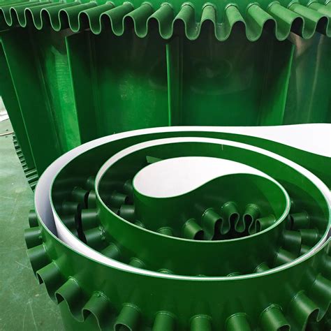 Buy Green Corrugated Sidewalls Pvc Conveyor Belts Width Cleats Inclined Belt From Shenzhen