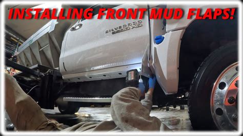 Installing Front Mud Flaps On Our Chevy Silverado 6500 YouTube