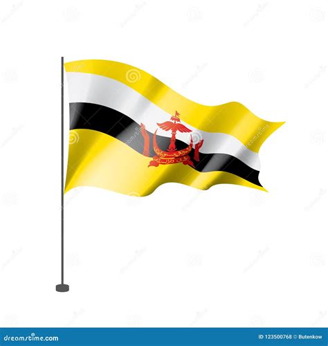 Brunei Flag Vector Illustration On A White Background Stock Vector