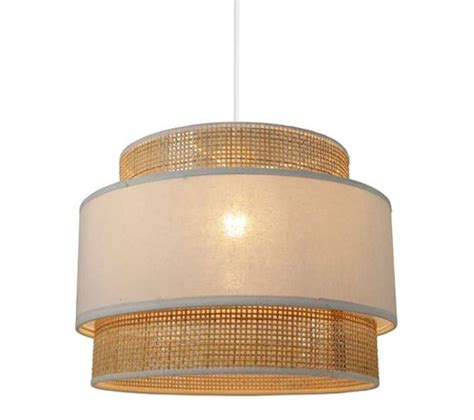 Suspension Ronde Abat Jours Rotin Blanc D Lustre Suspension But