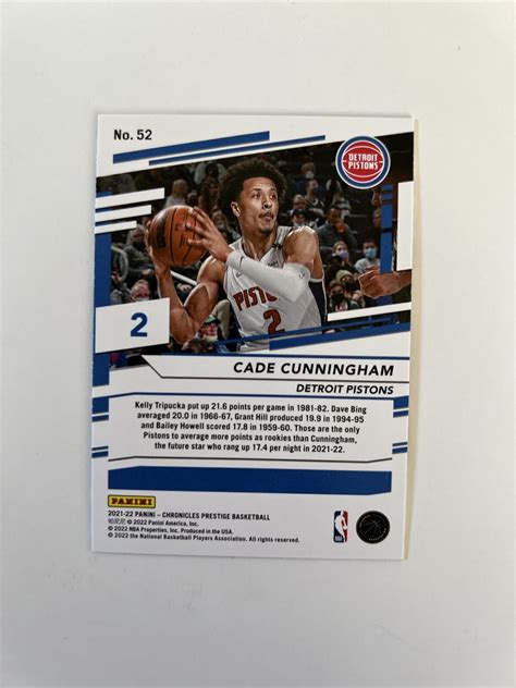 Cade Cunningham Panini Chronicles Prestige Detroit Pistons