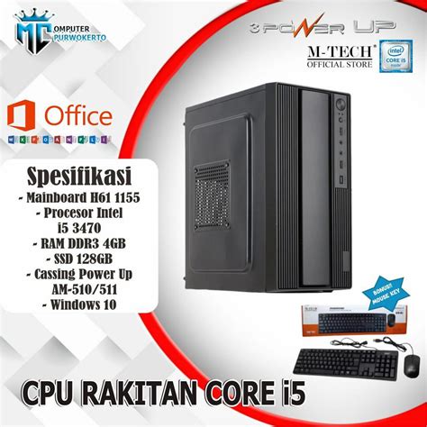 Jual Komputer Cpu Pc Rakitan H Core I Kantor Design Gaming Siap