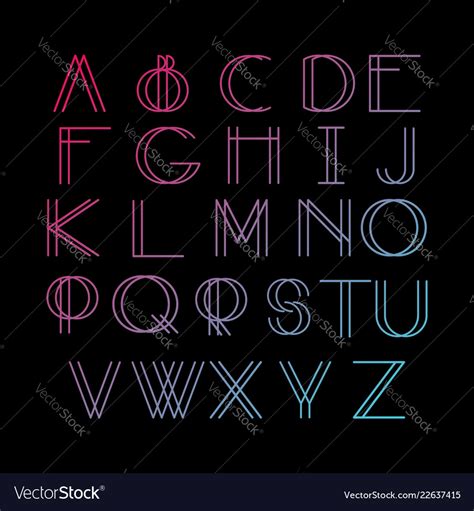 Thin Line Style Linear Modern Font Typeface Made Vector Image