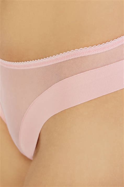 Pudra Transparan Tül Detaylı Lazer Kesim Kadın Bikini Külot COTTONHILL