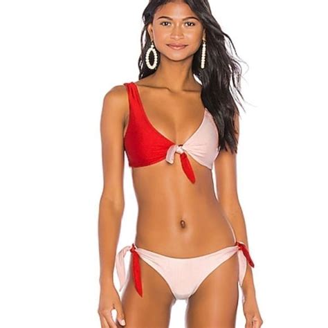 Tularosa Swim Nwt Tularosa Nicki Bikini Bottom In Redpink Xs Poshmark