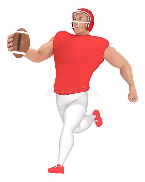 Isometric Sport Characters American Football Players 3d Rendering Of