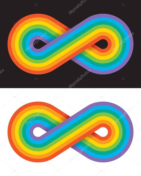 Símbolo Infinito De Color Arcoiris Ilustración Vectorial De Líneas De