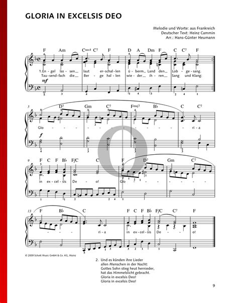 gloria  excelsis deo anonymous piano sheet  oktav