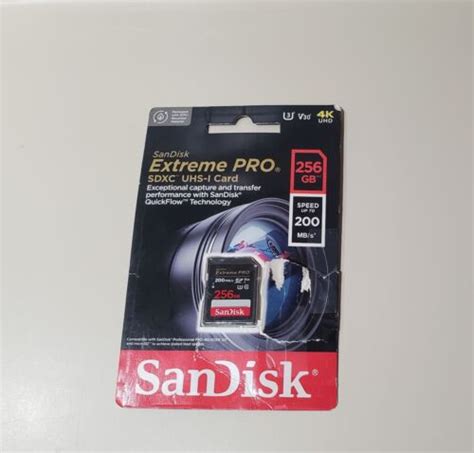 SanDisk 256GB Extreme PRO UHS I U3 V30 200MB S SDXC Memory Card 4K UHD