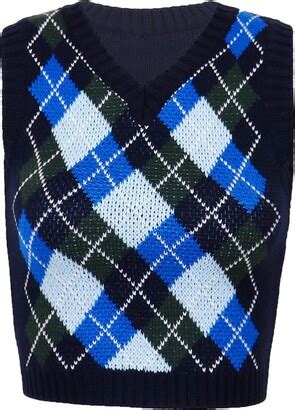 Yeahdor Women S Argyle Plaid Knitted Sweater Vest V Neck Sleeveless