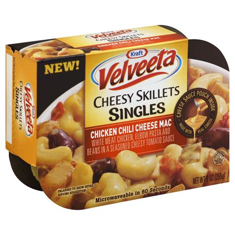 Kraft Velveeta Cheese Skillets Singles Chicken Chili Cheese Mac Meal ...