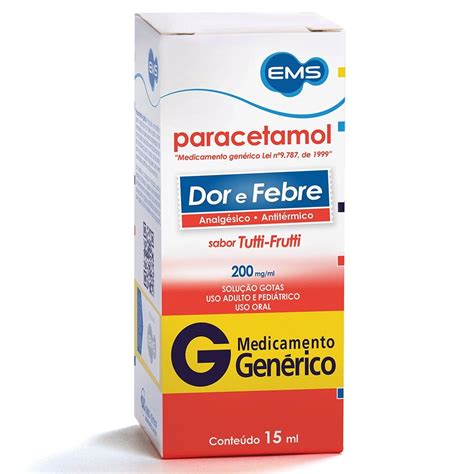 Paracetamol Mg Sabor Tutti Frutti Gen Rico Ems Ml